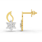 0.49 Carat Floral Stud Earrings 14K