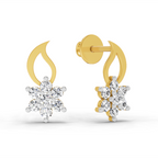 0.49 Carat Floral Stud Earrings 14K