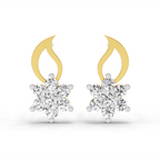 0.49 Carat Floral Stud Earrings 14K