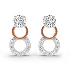 0.71 Carat Round Dangle Earrings 14K - Rose Gold
