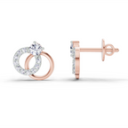 0.35 Carat Interlocking Circle Stud Earrings 14K - Rose Gold