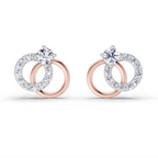 0.35 Carat Interlocking Circle Stud Earrings 14K - Rose Gold