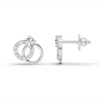 0.35 Carat Interlocking Circle Stud Earrings 14K - White Gold