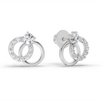0.35 Carat Interlocking Circle Stud Earrings 14K - White Gold