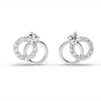 0.35 Carat Interlocking Circle Stud Earrings 14K - White Gold
