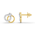 0.35 Carat Interlocking Circle Stud Earrings 14K