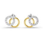 0.35 Carat Interlocking Circle Stud Earrings 14K