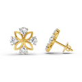 0.84 Carat Floral Stud Earrings 14K