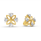 0.84 Carat Floral Stud Earrings 14K