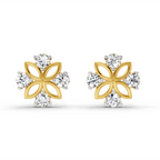 0.84 Carat Floral Stud Earrings 14K