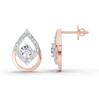 0.70 Carat Pear Halo Stud Earrings 14K - Rose Gold