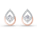 0.70 Carat Pear Halo Stud Earrings 14K - Rose Gold