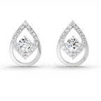 0.70 Carat Pear Halo Stud Earrings 14K - White Gold