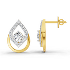 0.70 Carat Pear Halo Stud Earrings 14K