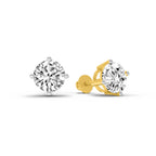 2.28 Carat 4 Prong Solitaire Diamond Stud Earrings 14K