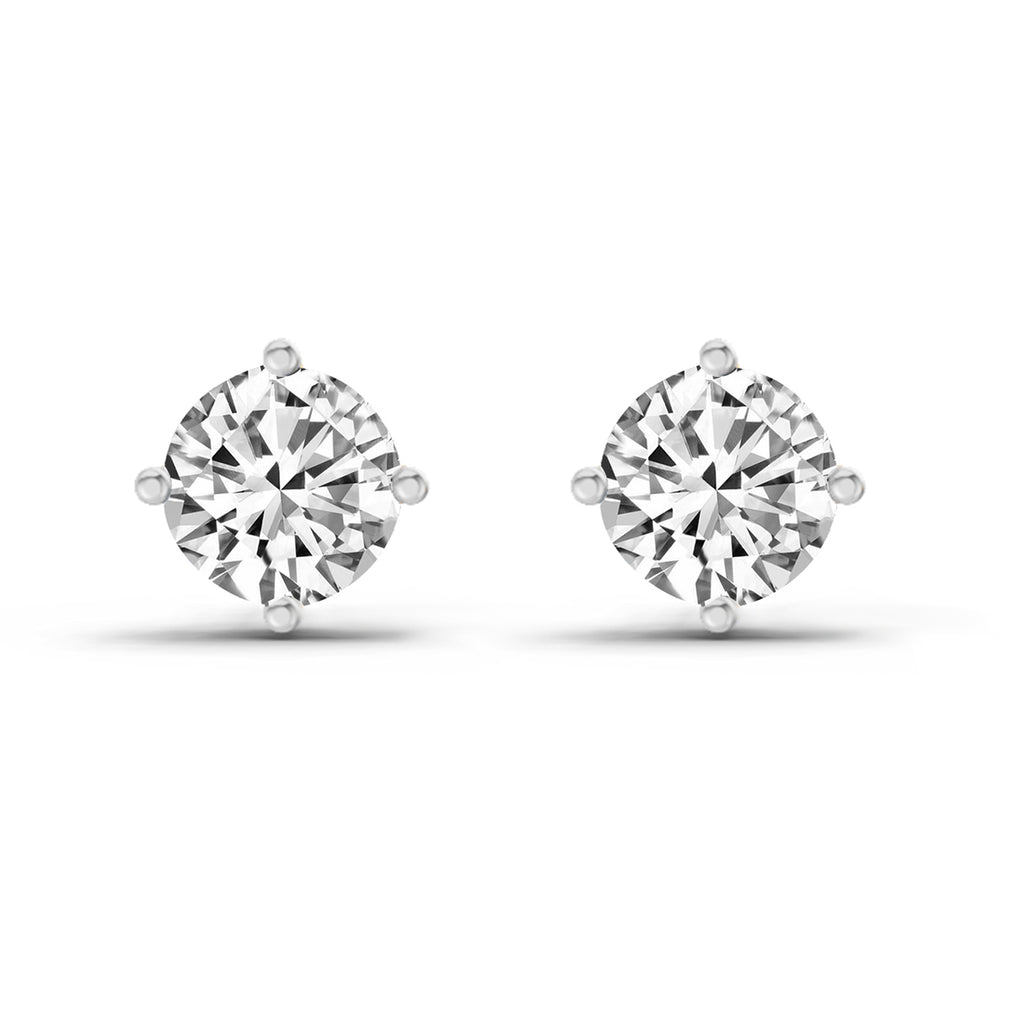 2.28 Carat 4 Prong Solitaire Diamond Stud Earrings 14K