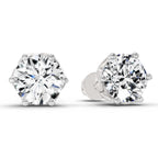 2.28 Carat 6 Prong Solitaire Diamond Stud Earrings 14K - White Gold
