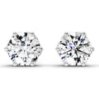 2.28 Carat 6 Prong Solitaire Diamond Stud Earrings 14K - White Gold
