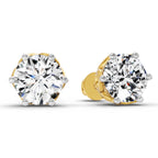2.28 Carat 6 Prong Solitaire Diamond Stud Earrings 14K