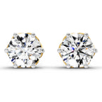 2.28 Carat 6 Prong Solitaire Diamond Stud Earrings 14K