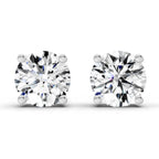 2.46 Carat 4 Prong Solitaire Diamond Stud Earrings 14K - White Gold