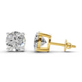 2.54 Carat 4 Prong Solitaire Diamond Stud Earrings 14K