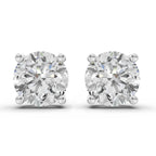 2.54 Carat 4 Prong Solitaire Diamond Stud Earrings 14K