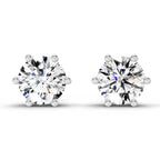 2.39 Carat 6 Prong Solitaire Diamond Stud Earrings 14K - Rose Gold