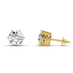 2.39 Carat 6 Prong Solitaire Diamond Stud Earrings 14K