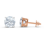2.28 Carat Solitaire Stud Earrings 14K - Rose Gold