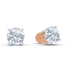 2.28 Carat Solitaire Stud Earrings 14K - Rose Gold