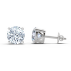 2.28 Carat Solitaire Stud Earrings 14K - White Gold