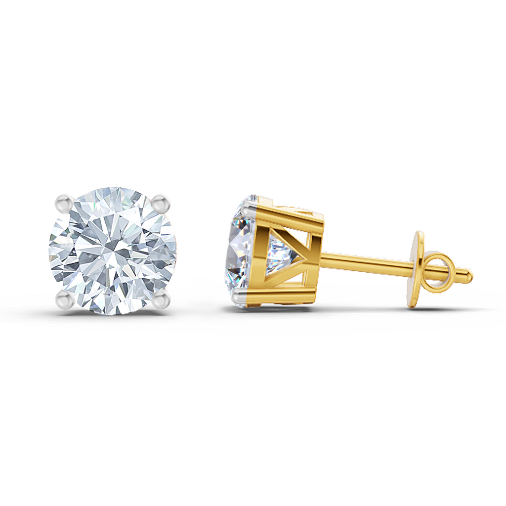 2.28 Carat Solitaire Stud Earrings 14K