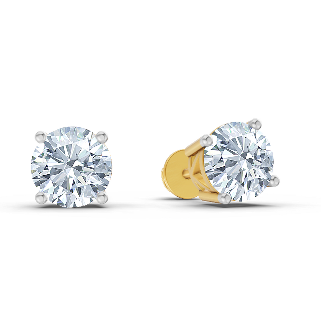2.28 Carat Solitaire Stud Earrings 14K