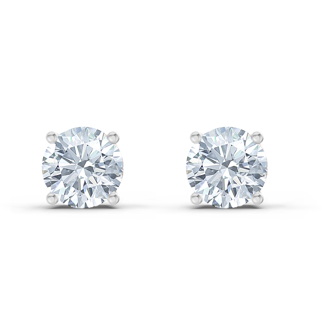 2.28 Carat Solitaire Stud Earrings 14K