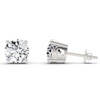 2.39 Carat 4 Prong Solitaire Diamond Stud Earrings 14K - White Gold