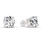 2.39 Carat 4 Prong Solitaire Diamond Stud Earrings 14K - White Gold