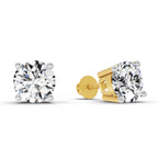 2.39 Carat 4 Prong Solitaire Diamond Stud Earrings 14K