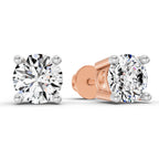 2.39 Carat 4 Prong Solitaire Diamond Stud Earrings 14K - Rose Gold