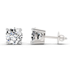 2.39 Carat 4 Prong Solitaire Diamond Stud Earrings 14K - White Gold
