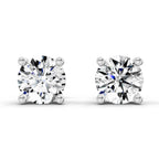 2.46 Carat 4 Prong Solitaire Diamond Stud Earrings 14K - Rose Gold