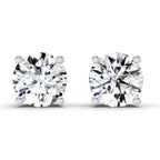 2.28 Carat 4 Prong Solitaire Diamond Stud Earrings 14K - White Gold