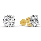 2.28 Carat 4 Prong Solitaire Diamond Stud Earrings 14K