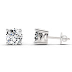 2.28 Carat 4 Prong Solitaire Diamond Stud Earrings 14K - White Gold