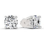 2.28 Carat 4 Prong Solitaire Diamond Stud Earrings 14K - White Gold