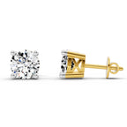2.28 Carat 4 Prong Solitaire Diamond Stud Earrings 14K