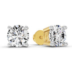 2.28 Carat 4 Prong Solitaire Diamond Stud Earrings 14K