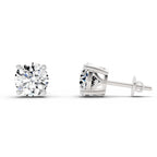 2.28 Carat 4 Prong Solitaire Diamond Stud Earrings 14K - White Gold