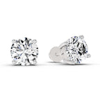 2.28 Carat 4 Prong Solitaire Diamond Stud Earrings 14K - White Gold