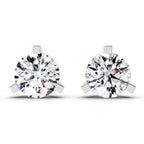 2.28 Carat 3 Prong Solitaire Diamond Stud Earrings 14K - Rose Gold
